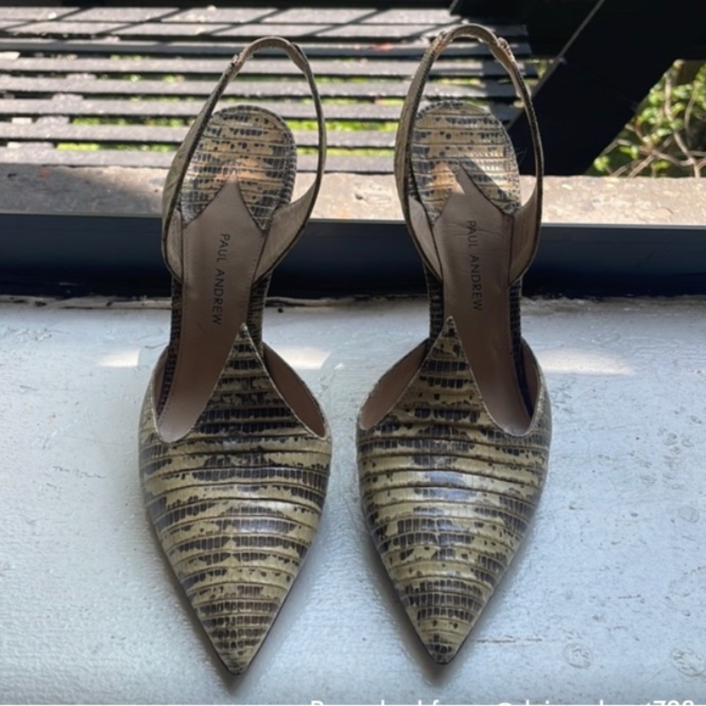 Paul Andrew snakeskin stiletto heels size 8